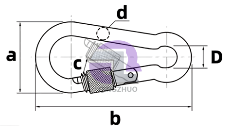 Stainless Steel Snap Hook With Lock Nut - Image 6